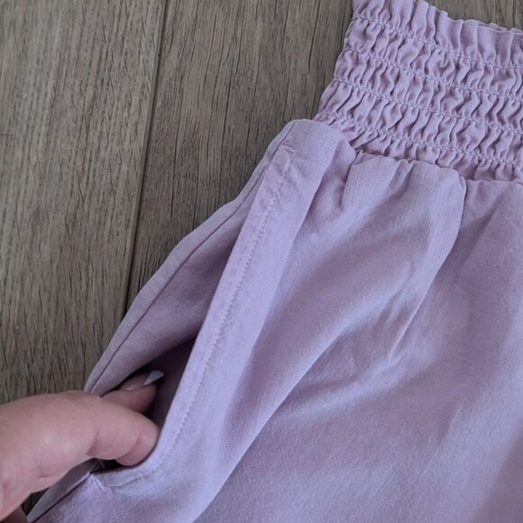 NEW Bella Dahl | Smocked Waist Tencel Short In Orchid Blush - Picture 7 of 11
